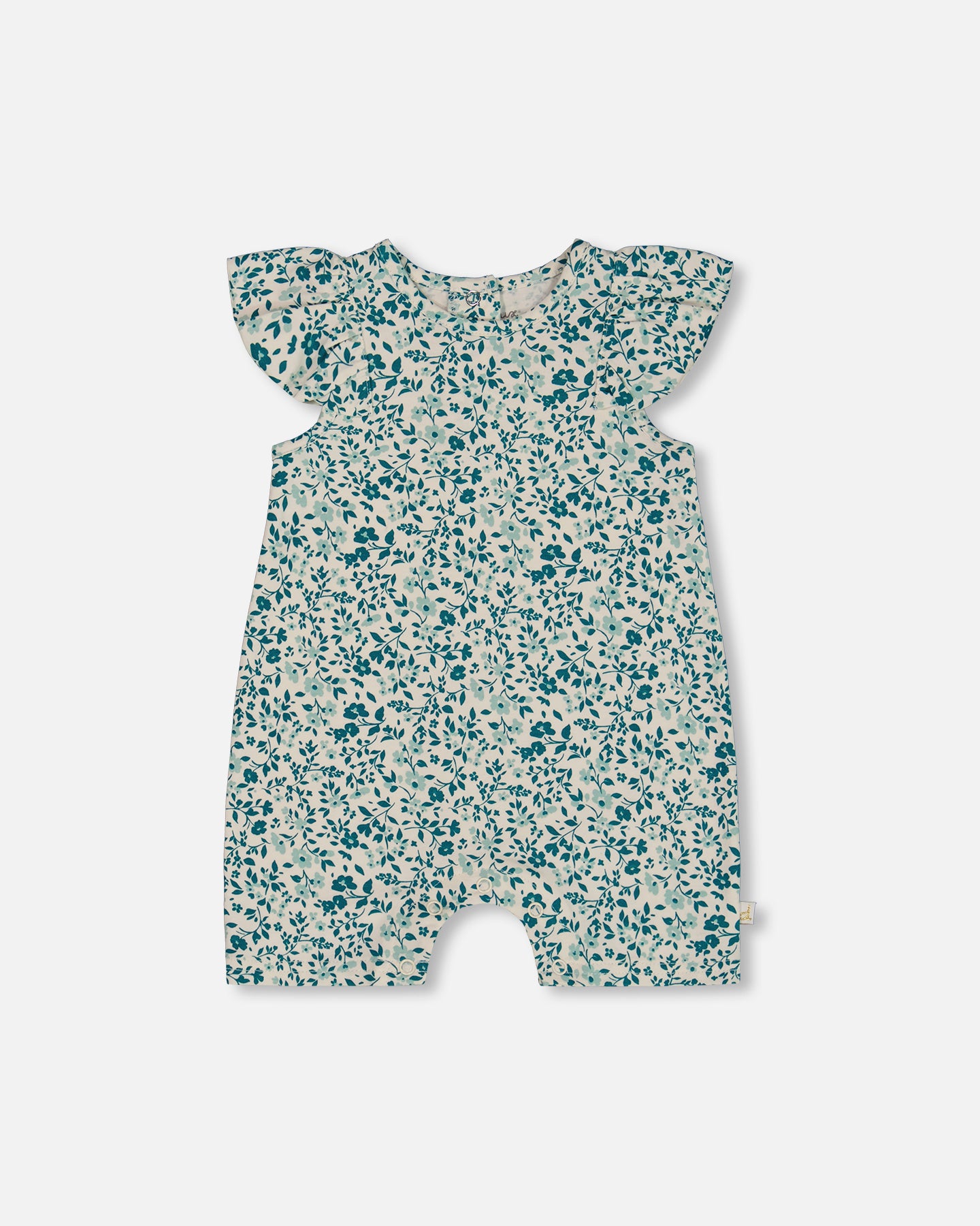 Barboteuse à volants turquoises pour bébé G30F40