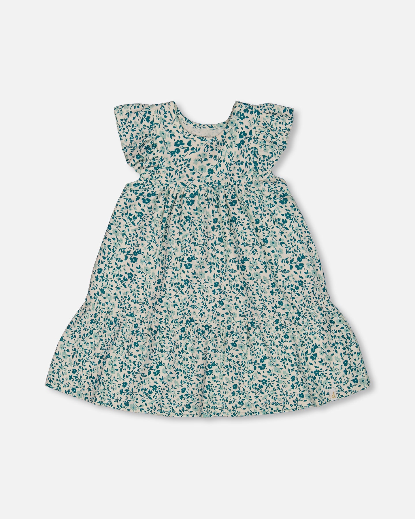 Robe petites fleurs turquoises G30F86