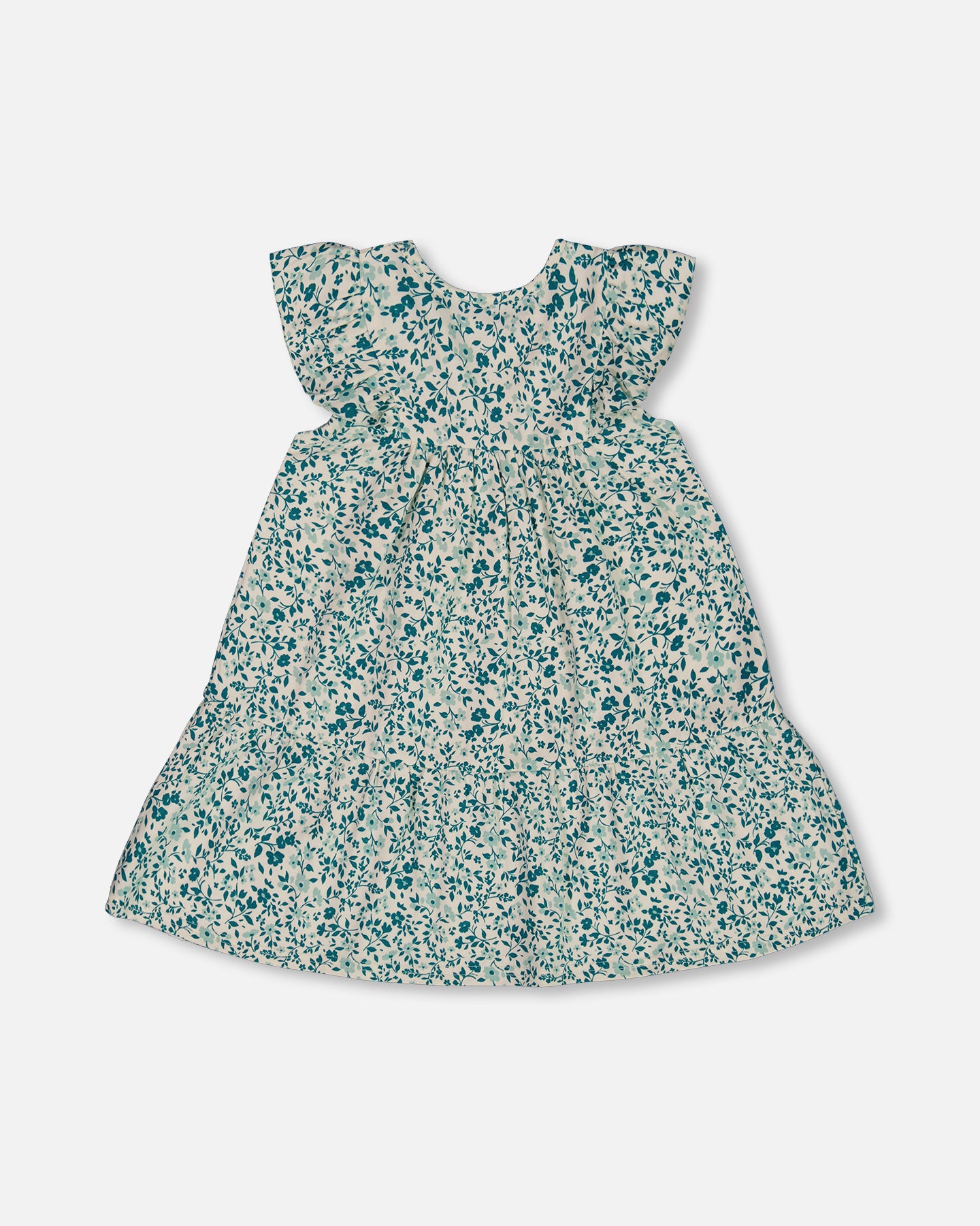Robe petites fleurs turquoises G30F86