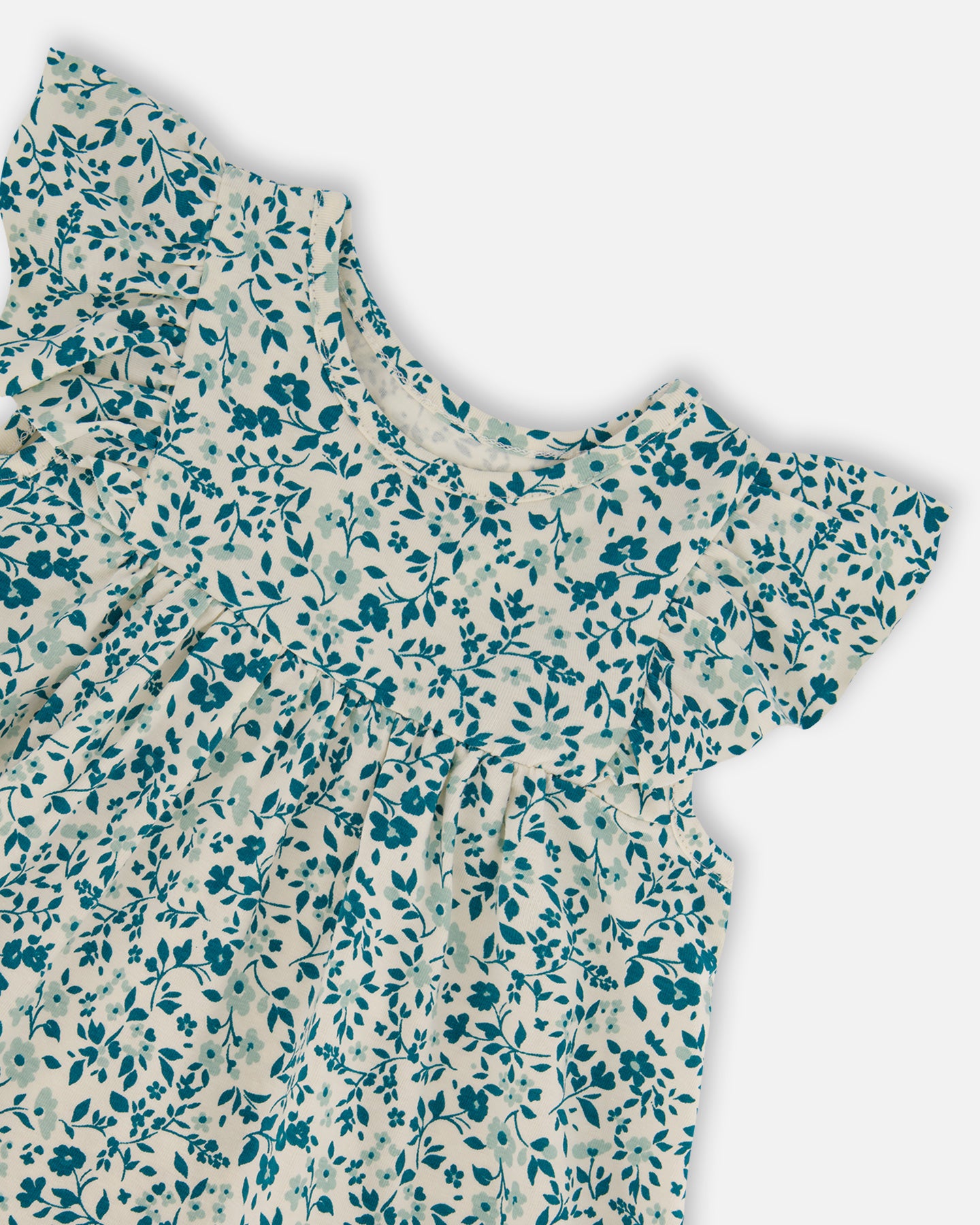 Robe petites fleurs turquoises G30F86