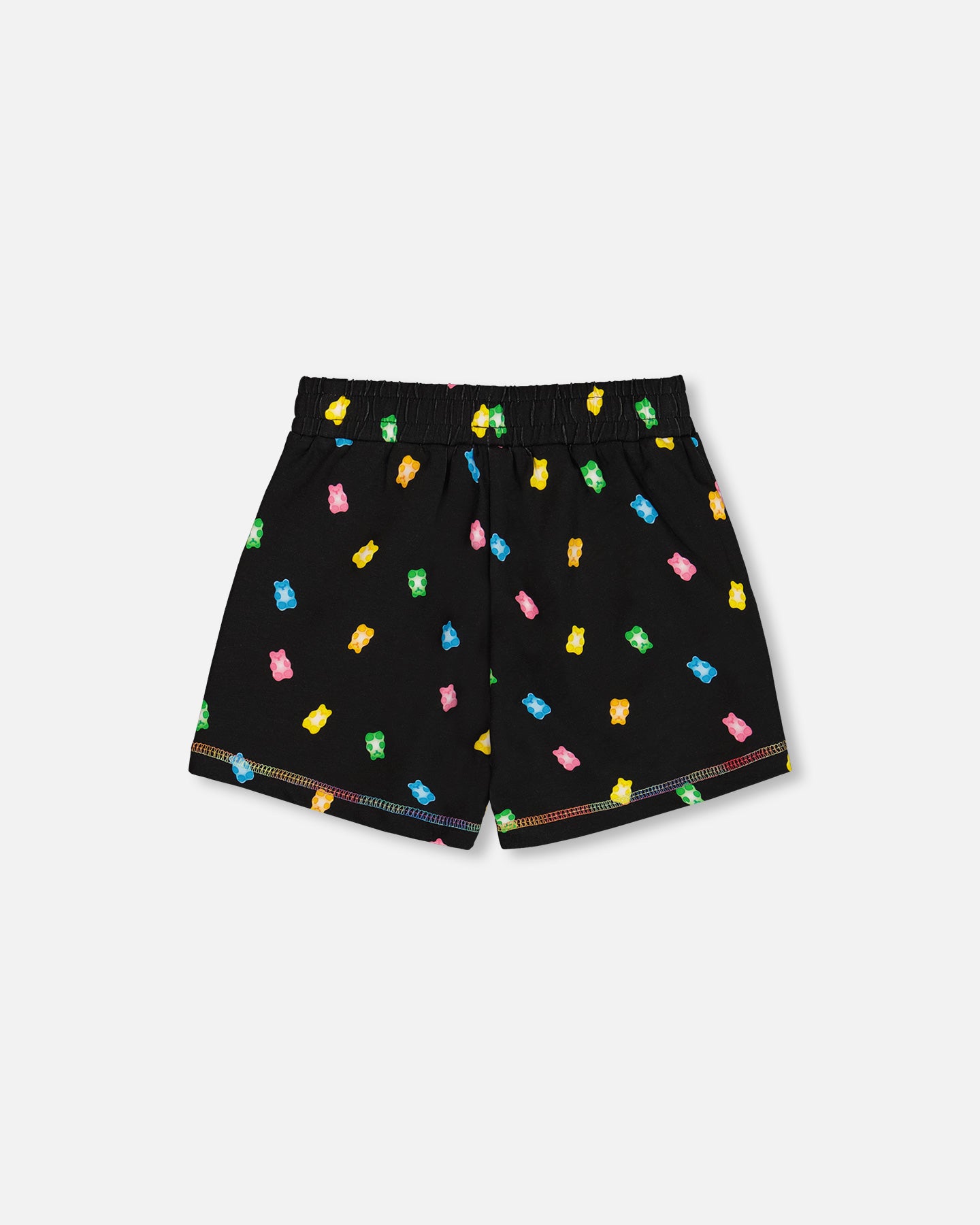 Short imprimé noir avec bonbons multicolores G30K26