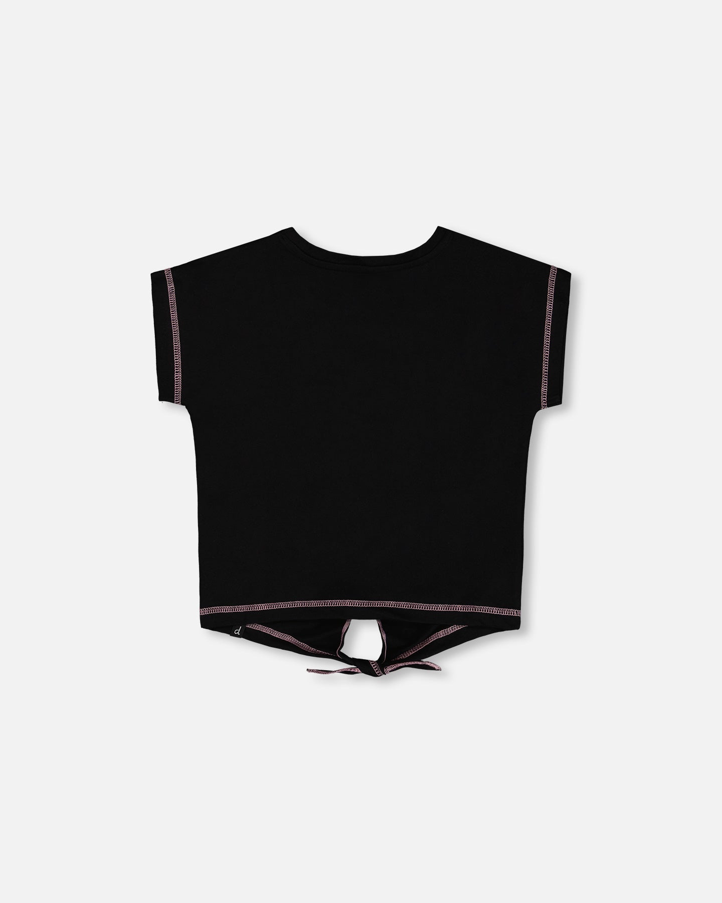 T-shirt avec nœud imprimé noir et multicolore G30K71
