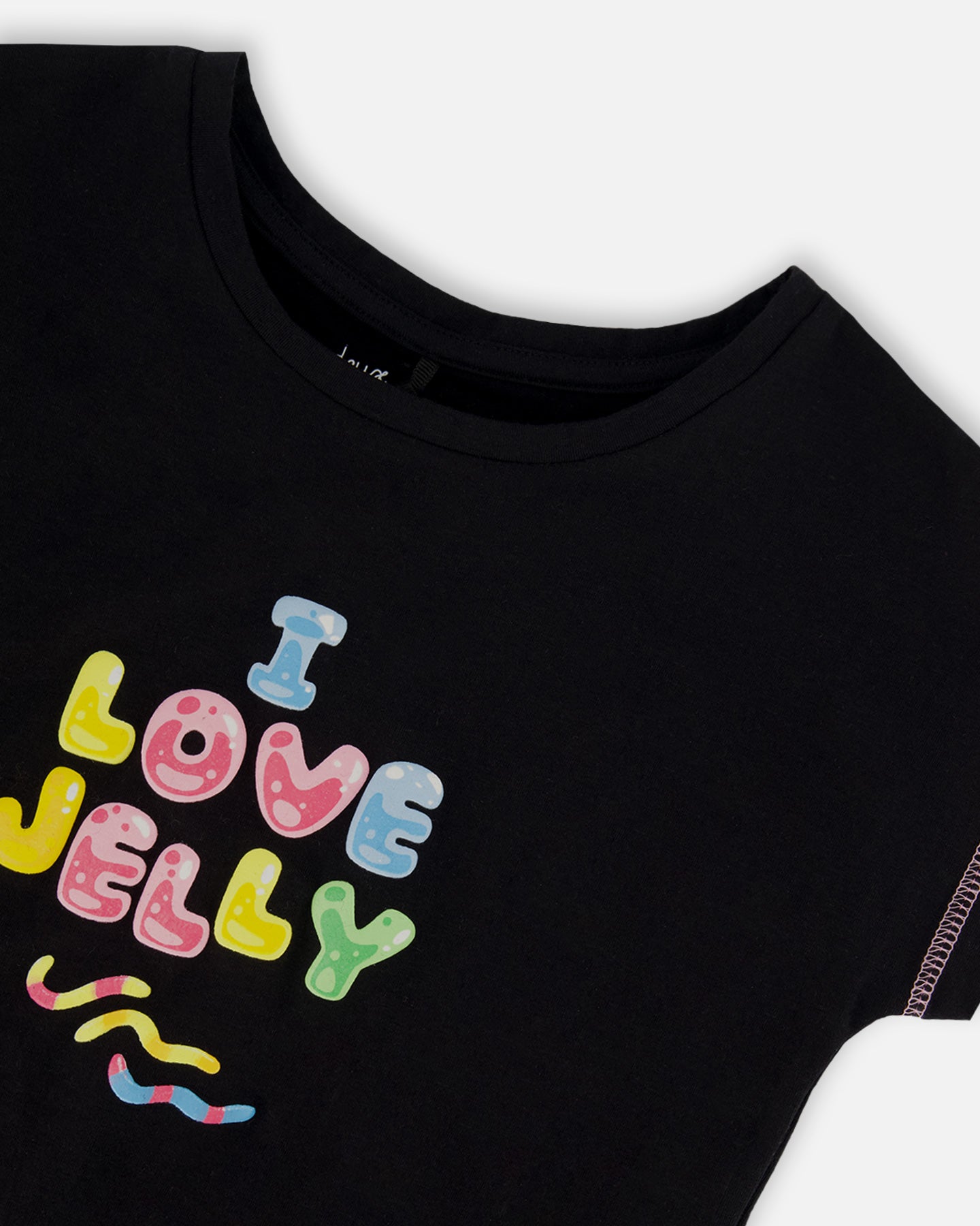 T-shirt avec nœud imprimé noir et multicolore G30K71