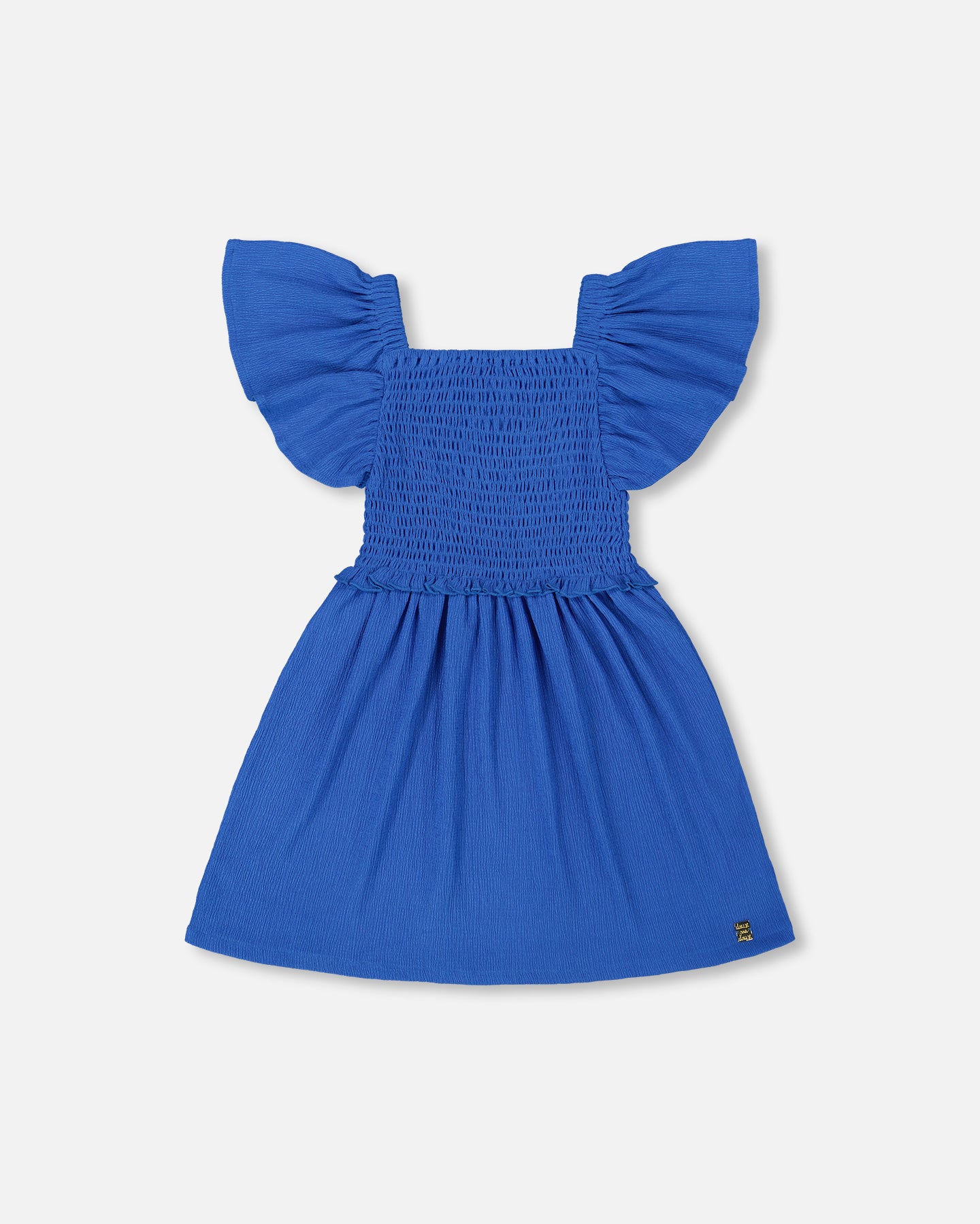 Robe texturée smockée bleu royal G30O86