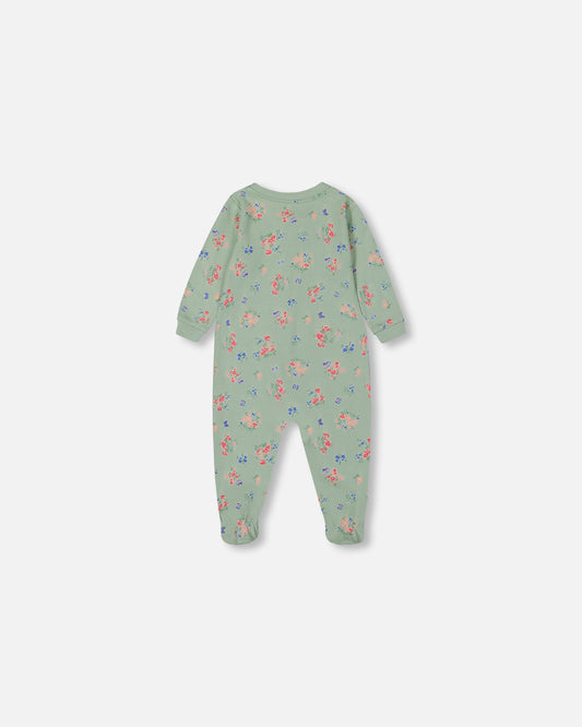 Pyjama petites fleurs roses et bleues pour bébé G30PA40