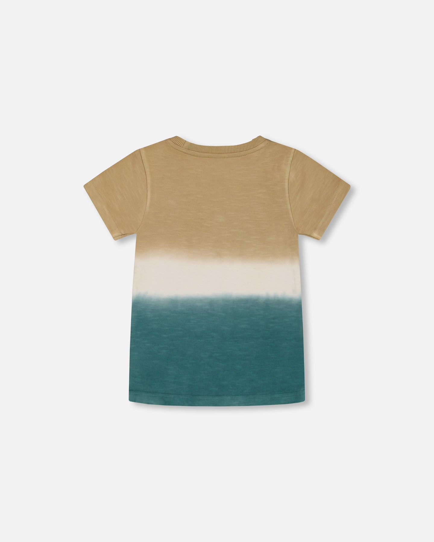 T-shirt à manches courtes dégradé beige et sarcelle G30T72