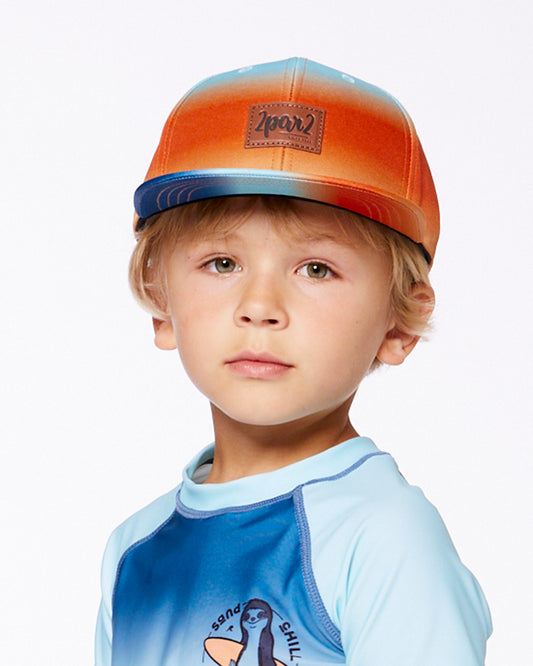Casquette imprimée bleu marine, turquoise et orange G30VBC