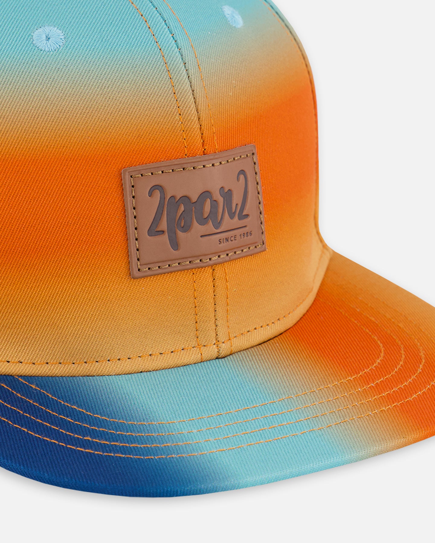 Casquette imprimée bleu marine, turquoise et orange G30VBC