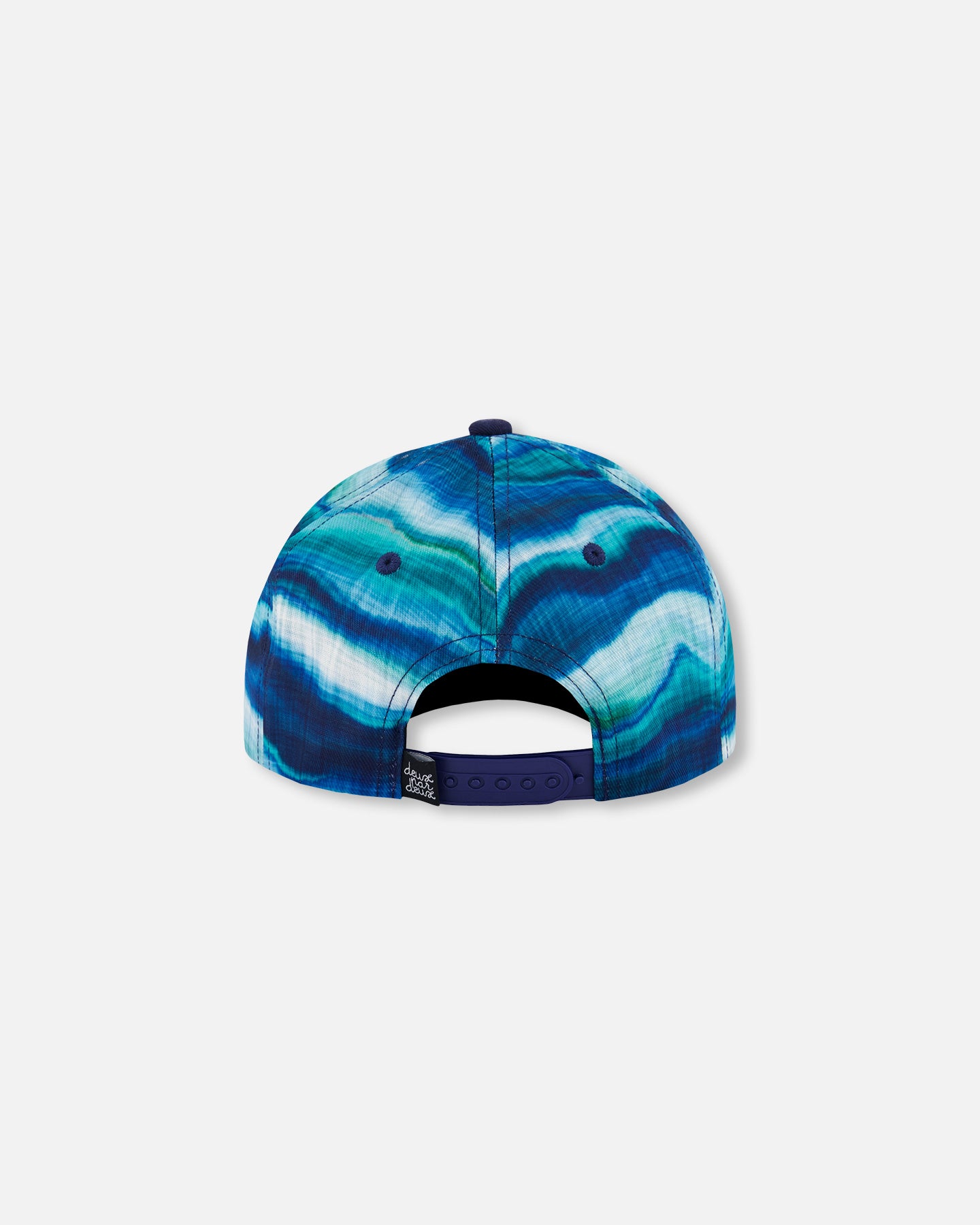 Casquette imprimée noire avec vagues bleues G30VBC