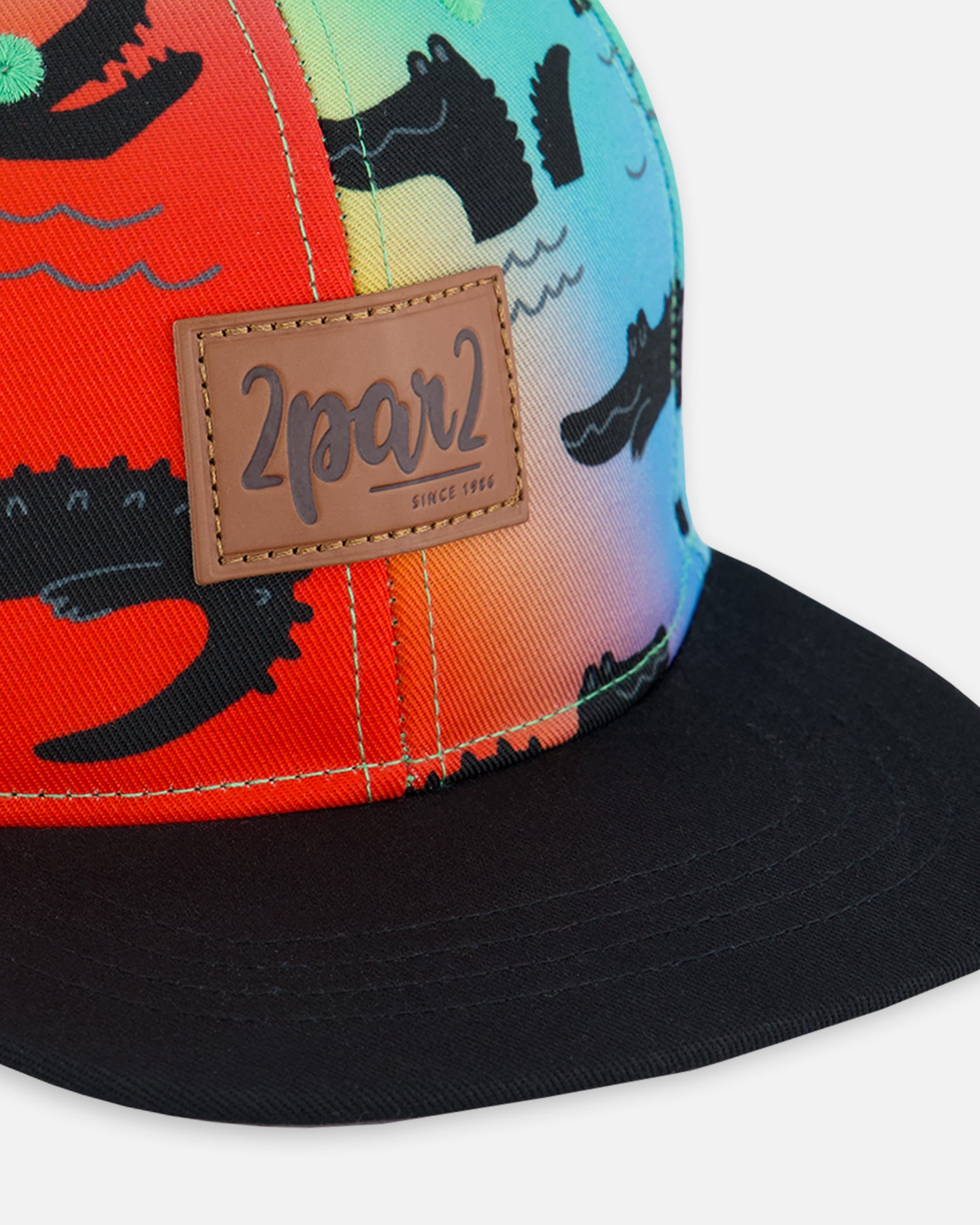 Casquette imprimée multicolore avec crocodiles noirs G30VBC