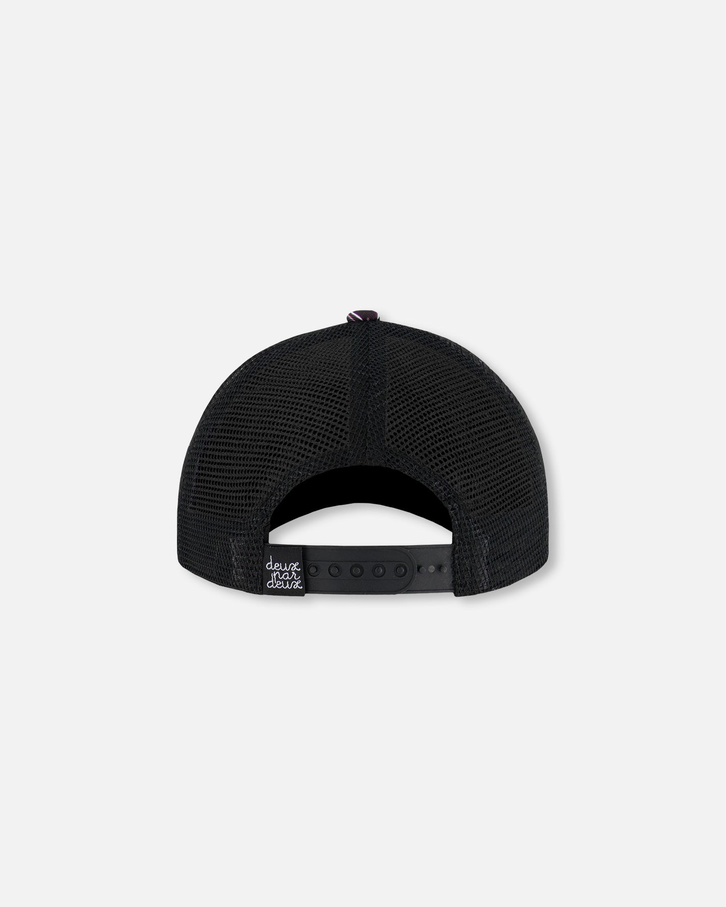 Casquette imprimée noire avec éléments bleus et roses G30VGC