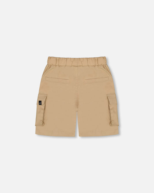 Short parachute avec poches cargo beige clair G30YB26