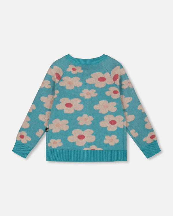 Veste en tricot avec fleurs H20GT31
