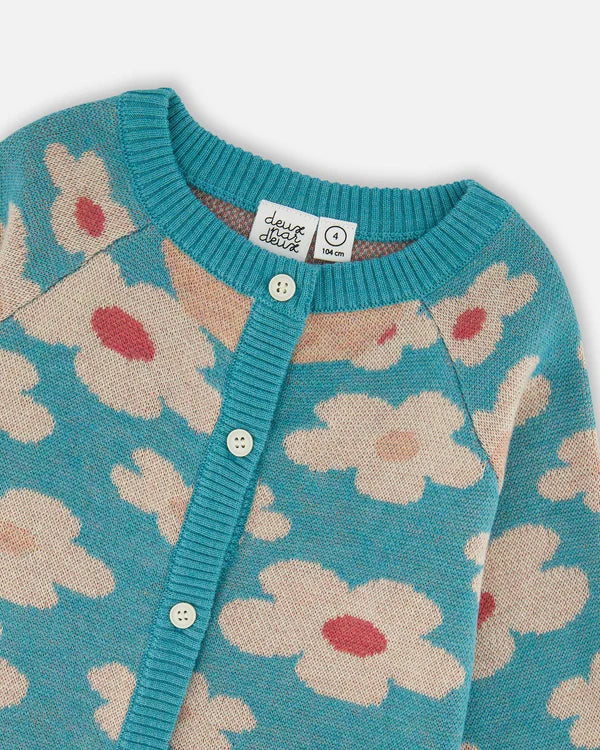 Veste en tricot avec fleurs H20GT31