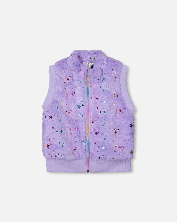 Veste sans manche en fausse fourrure On va danser H20N30