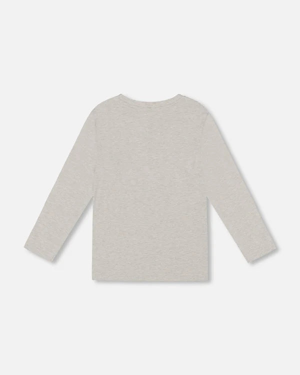 T-shirt à poche beige chiné H20YB70