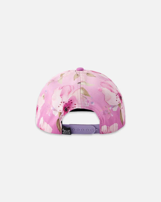 Casquette violet imprimé fleurs H30VGC
