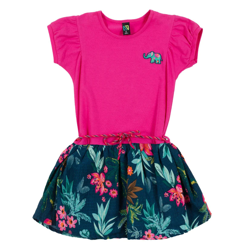 Boutique Petites Fleurs/ Robe fushia Jungle asiatique S2402-01/ Nano collection