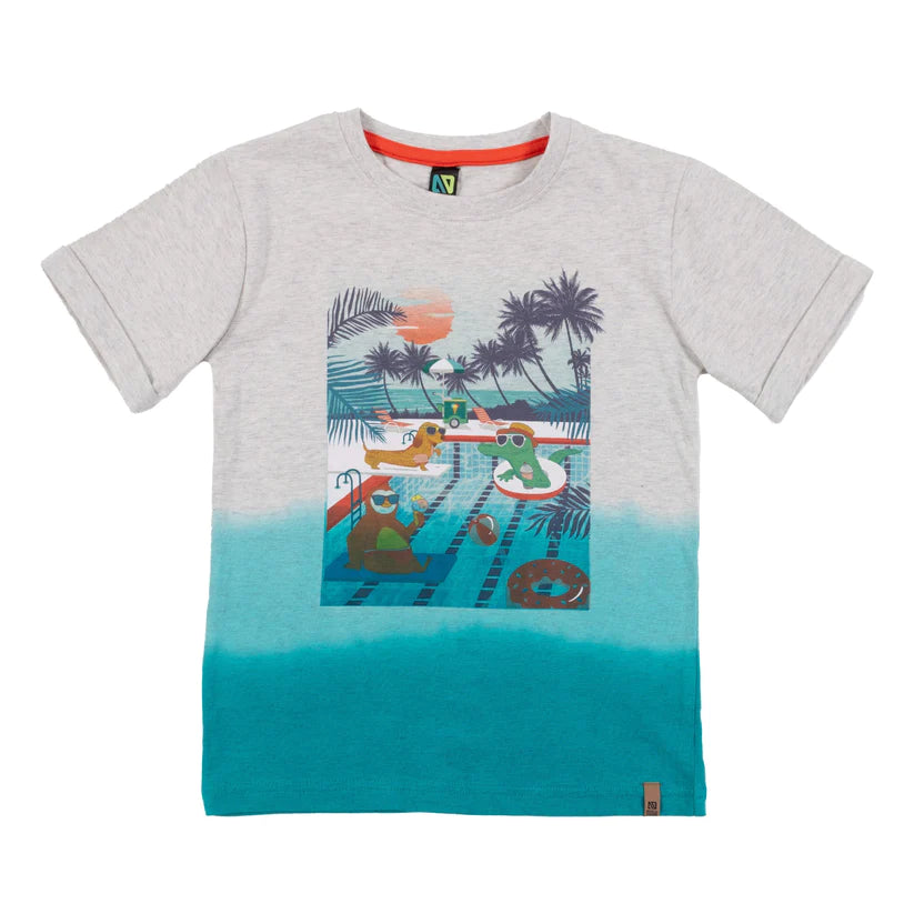 Boutique Petites Fleurs /T-shirt ivoire Party Piscine S2403-02 / nano collection