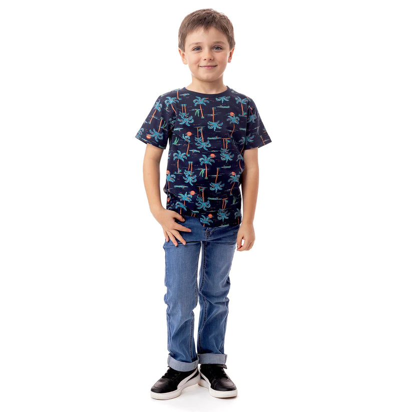 Boutique Petites Fleurs /T-shirt palmier Party Piscine S2403-07 / nano collection