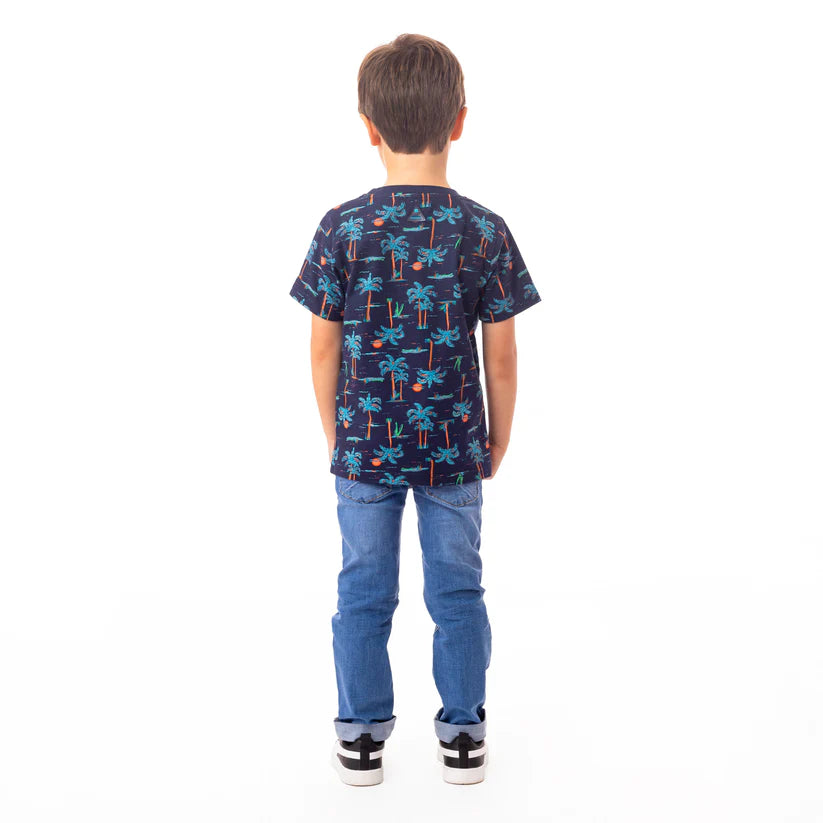 Boutique Petites Fleurs /T-shirt palmier Party Piscine S2403-07 / nano collection