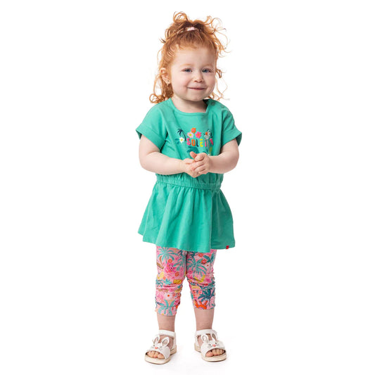 Boutique Petites Fleurs/ Legging 3/4 pour bébé à motif Mon éléphant d'Asie S2452-04/ Nano collection