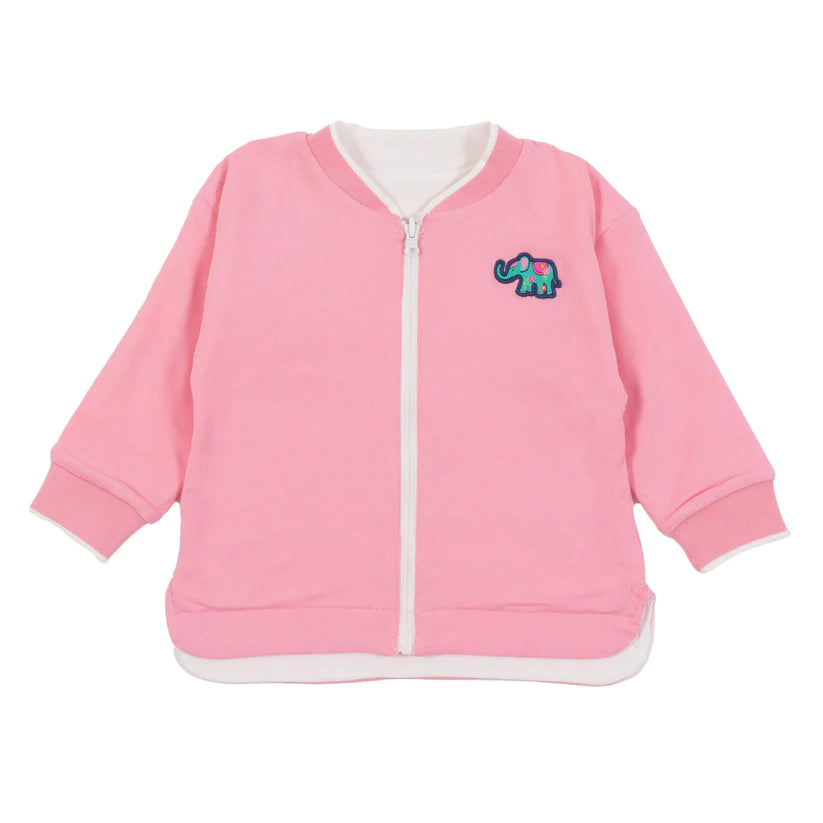 Boutique Petites Fleurs/ Veste réversible pour bébé Mon éléphant d'Asie S2452-09/ Nano collection