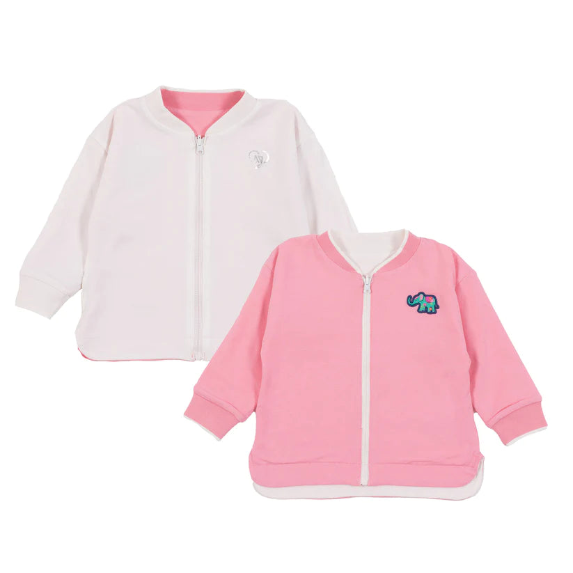 Boutique Petites Fleurs/ Veste réversible pour bébé Mon éléphant d'Asie S2452-09/ Nano collection