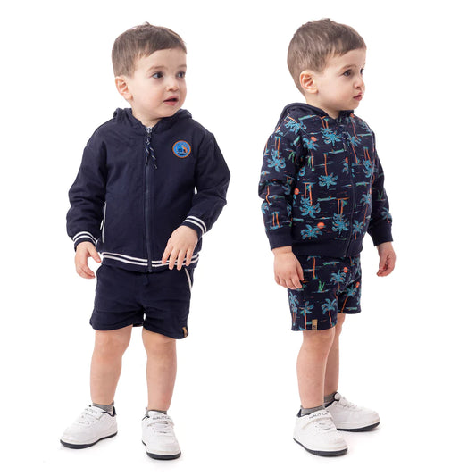 Boutique Petites Fleurs/ Short réversible pour bébé Un été à la piscine S2453-03/ Nano collection