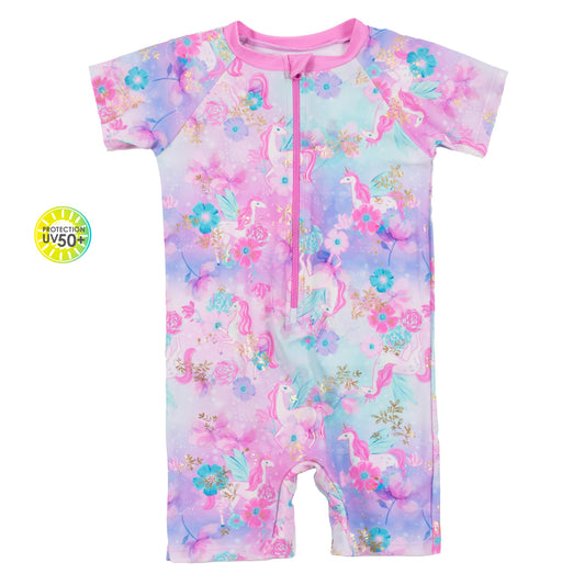Boutique Petites Fleurs/ Combinaison maillot pour bébé Rose S24S334-1/ Nano collection