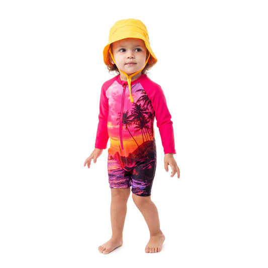 Combinaison maillot pour bébé couché de soleil S24S336-1