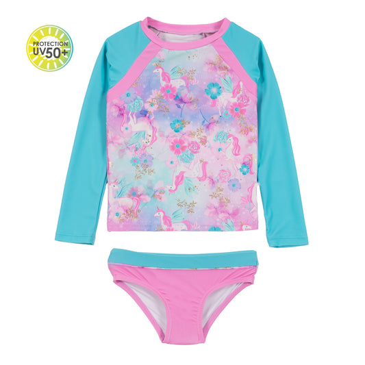 Boutique Petites Fleurs/ Maillot uv 2 pièces Marine motif S24S34-01/ Nano collectionBoutique Petites Fleurs/ Maillot uv 2 pièces rashguard licornes S24S34-01/ Nano collection