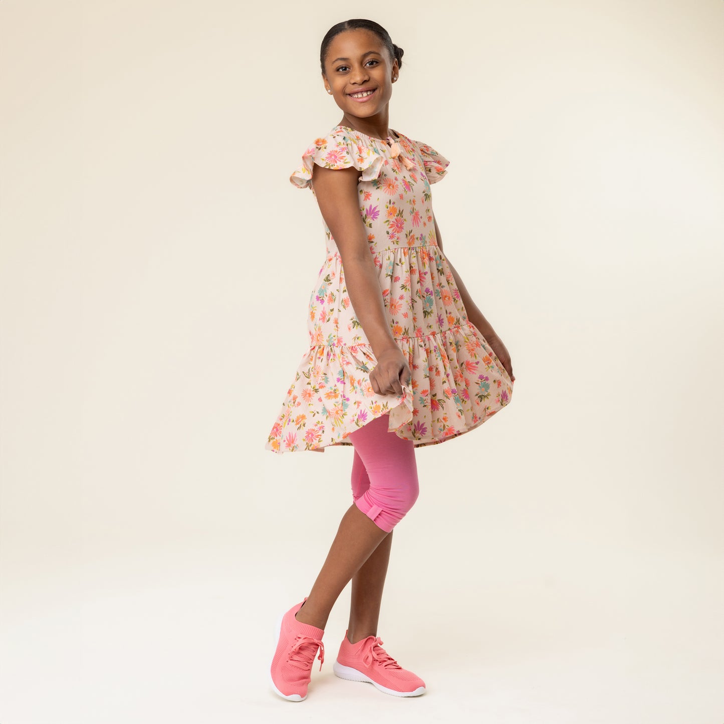 Robe beige Petit Pouce vert S2506-12