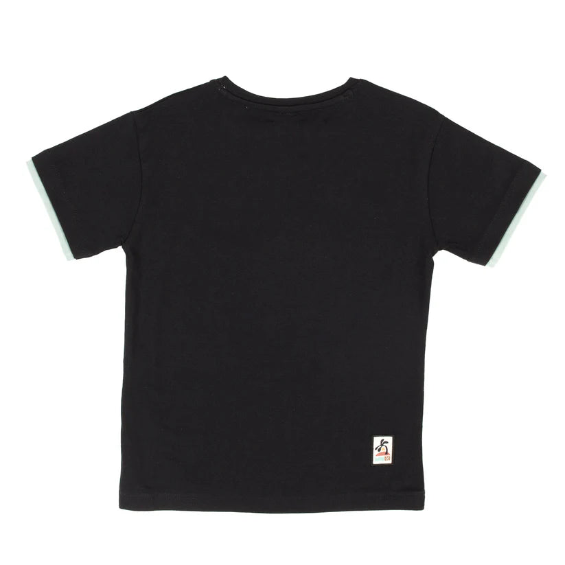 T-shirt noir En mode vacances S2507-04