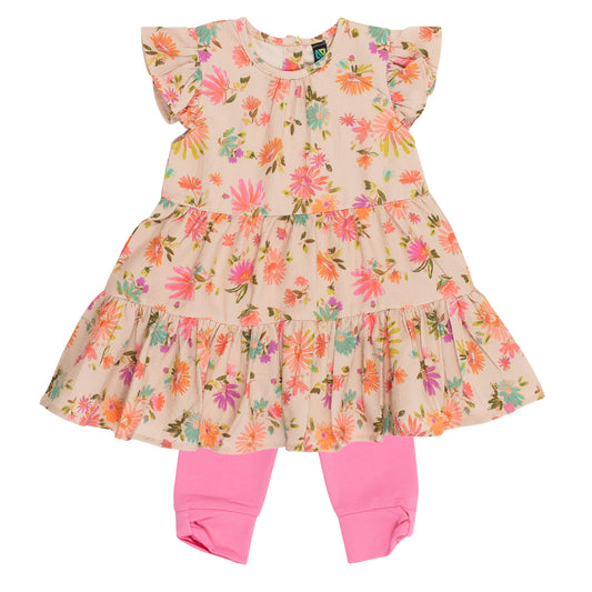 Ensemble Robe deux-pièces pour bébé Petite fleur S2556-01
