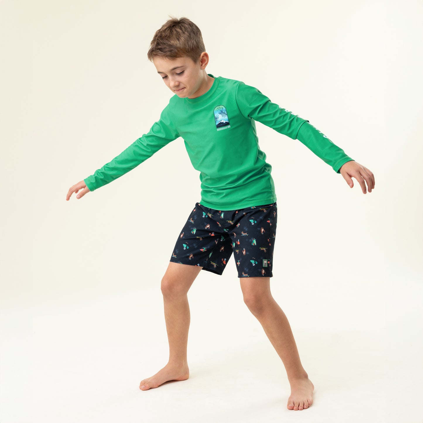 T-shirt maillot UV vert S25s201-11