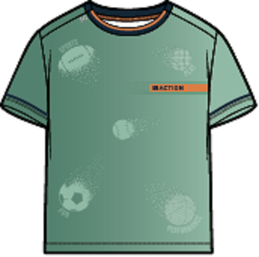 T-shirt Athlétique En Jeu - Game on Menthe S26A81-04 (prévente)