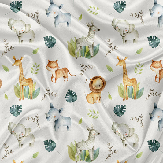 Boutique Petites Fleurs - Couverture Minky Jungle pacifique Oops