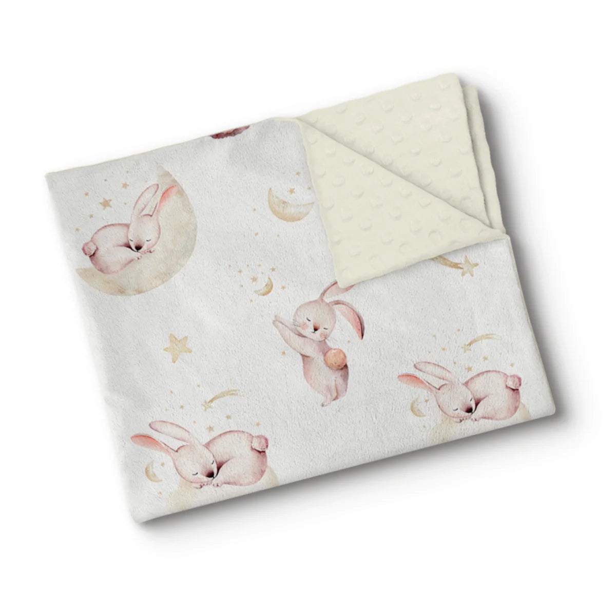 Boutique Petites Fleurs - Couverture Minky Lapins doux - Oops