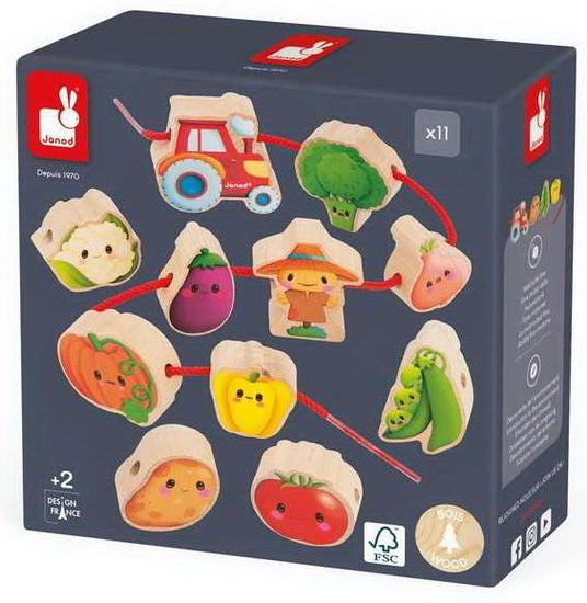 Boutique Petites Fleurs - Perles à enfiler en légumes en bois - Janod