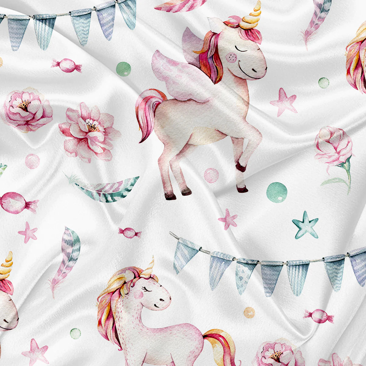 Boutique Petites Fleurs - Couverture Minky Licornes Oops