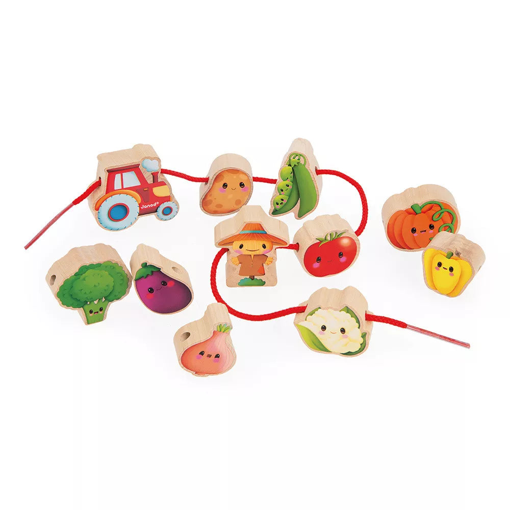 Boutique Petites Fleurs - Perles à enfiler en légumes en bois - Janod