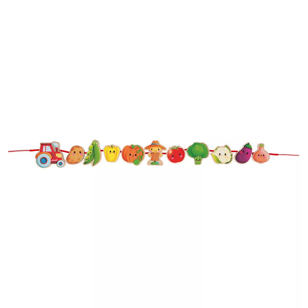 Boutique Petites Fleurs - Perles à enfiler en légumes en bois - Janod