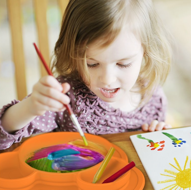 Assiette Antidérapante Siliplate Papillon Lilas