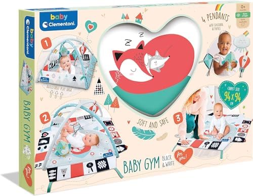 Boutique Petites Fleurs -Tapis d'activité pour bébé Noir et blanc Clementoni