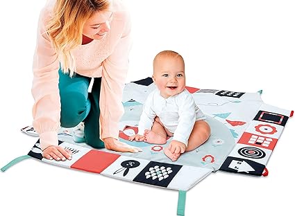 Boutique Petites Fleurs -Tapis d'activité pour bébé Noir et blanc Clementoni