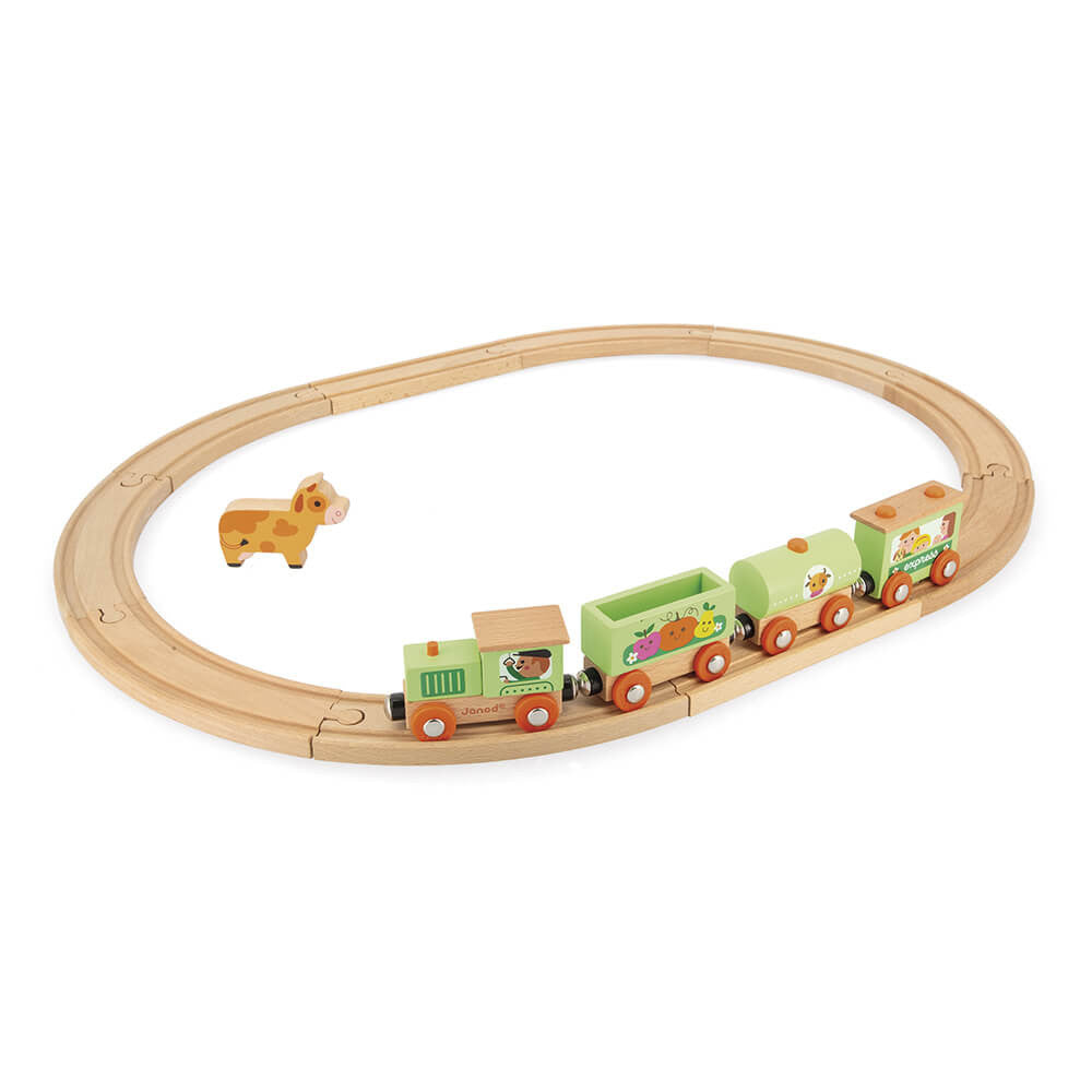 Boutique Petites Fleurs- Train de ferme avec circuit Janod