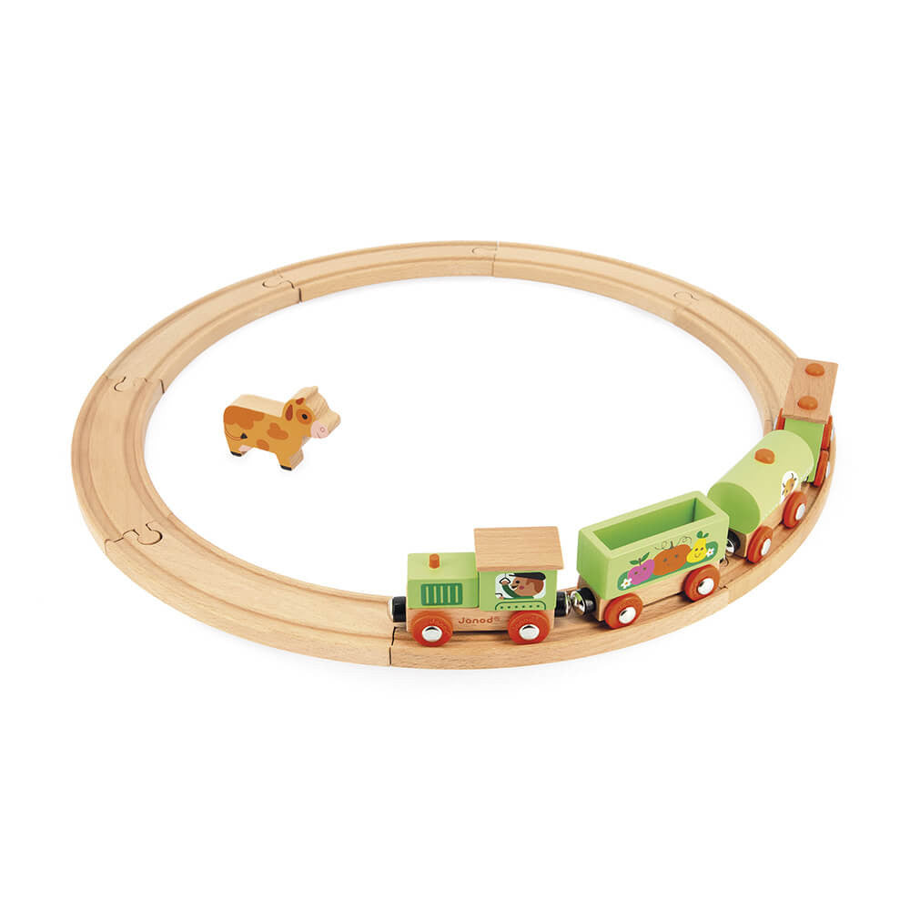 Boutique Petites Fleurs- Train de ferme avec circuit Janod