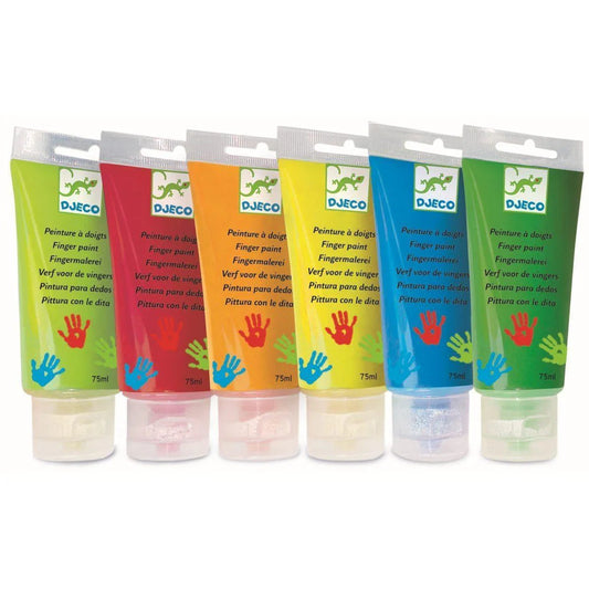 Boutique Petites Fleurs - 6 tubes de peinture à doigts Djeco