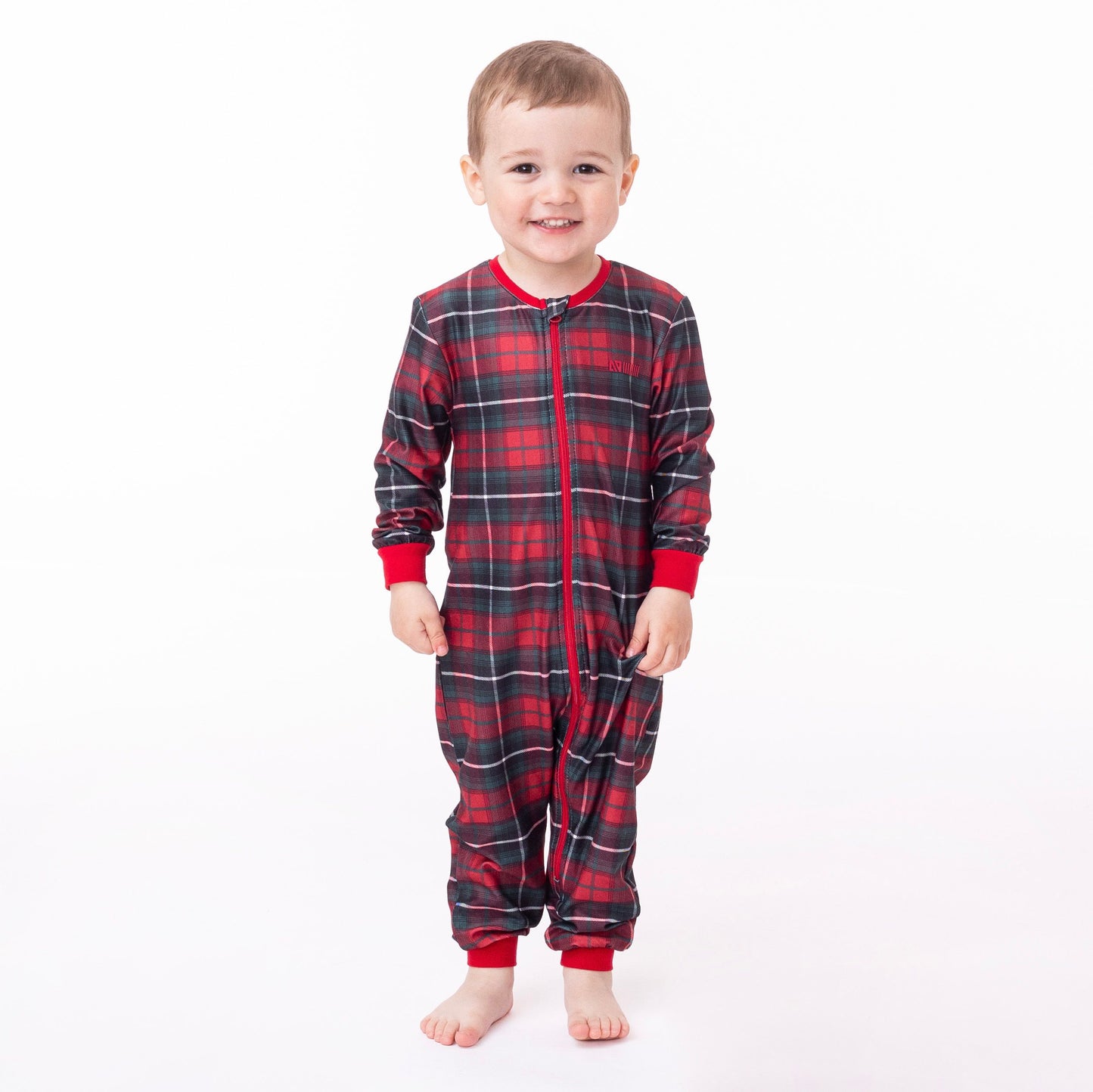 Boutique Petites Fleurs - Pyjama des fêtes une pièce pour bébé à carreaux F23P111 - Nano collection